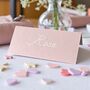 Handwritten Baby Pink Place Cards In White Ink, thumbnail 1 of 6