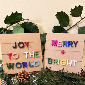 Joy To The World Mini Garland Christmas Card, 2 of 2
