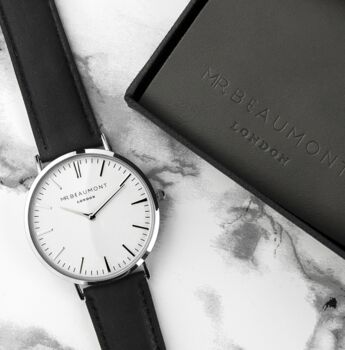 Personalised Handwriting His And Hers Black Leather Watch, 5 of 7