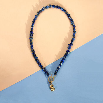 Bubble Initial Lapis Lazuli Gemstone Necklace, 4 of 5