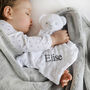 Personalised Grey Ellie Blanket And Teddy Comforter Set, thumbnail 4 of 12
