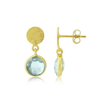 Salina Gold Plated Disc And Gemstone Drop Earrings, 6 of 12