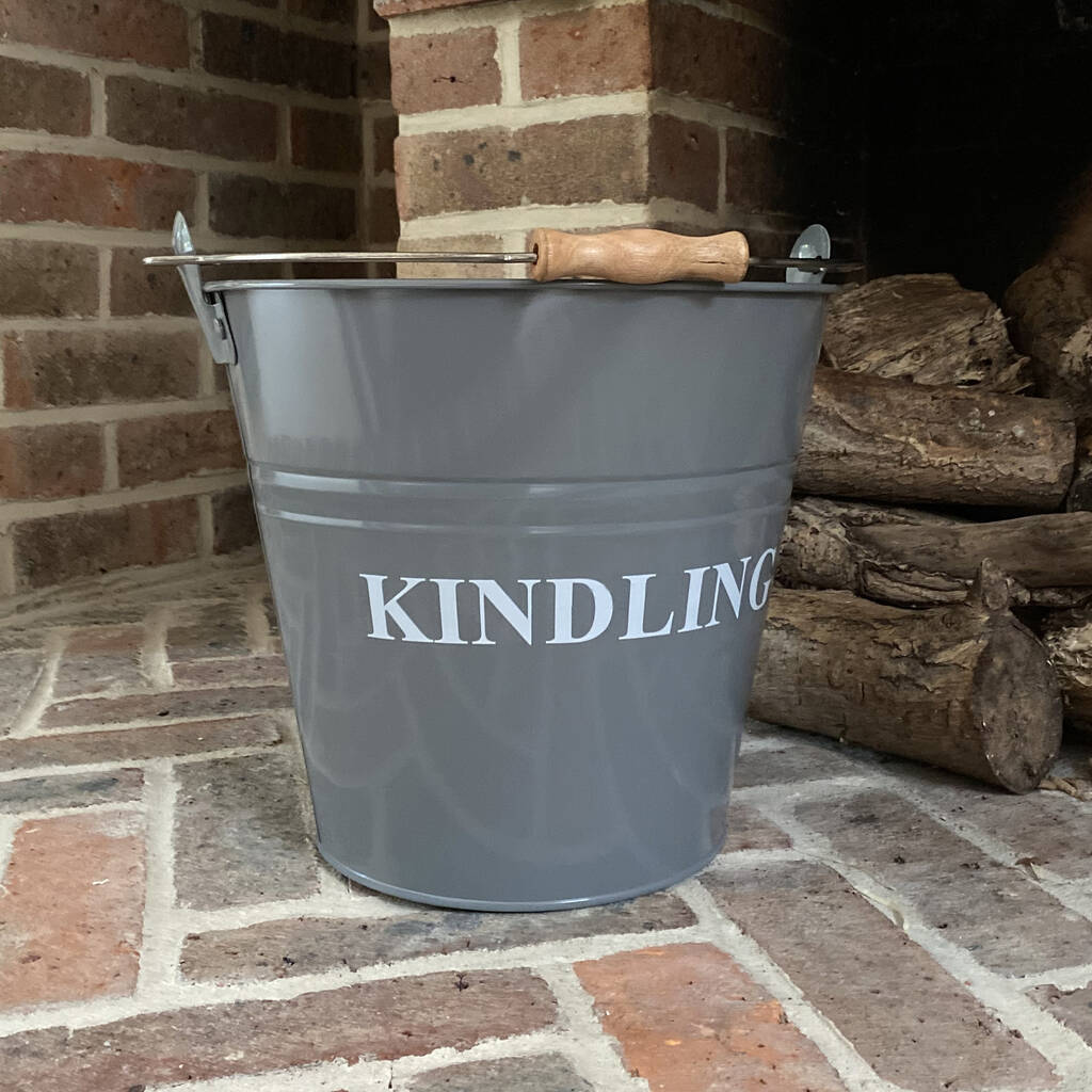 Kindling Wood Bucket In French Grey, 1 of 4