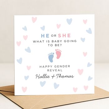 Pink Or Blue Gender Reveal Card For Parents To Be, 2 of 7