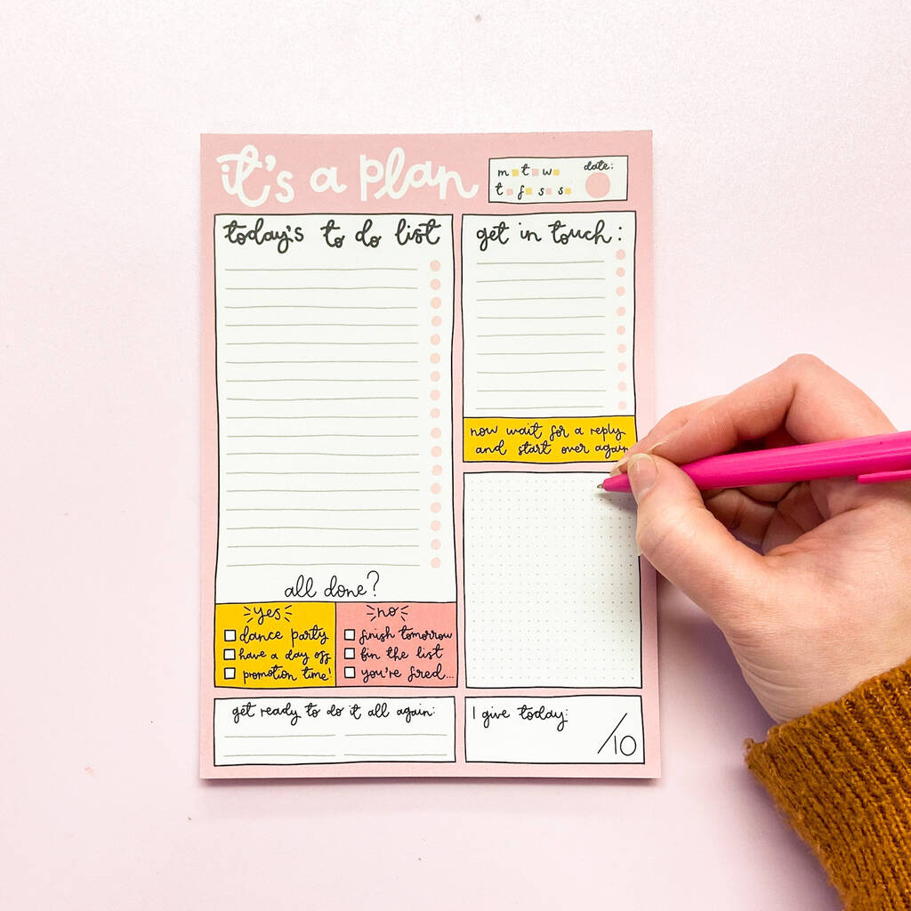  It s A Plan A5 Daily Desk Notepad By Oh Laura Notonthehighstreet