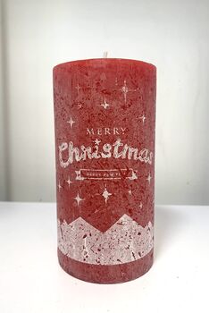 Merry Christmas Two X Red Candles Pack 130mm X 68mm, 2 of 2
