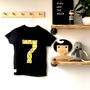 Kids Birthday Number Short Sleeve Black T Shirt, thumbnail 7 of 7