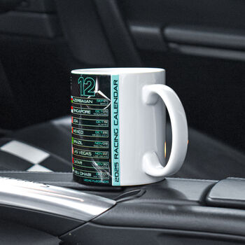 Grand Prix 2025 Season Racing Calendar Merc Edition Mug, 3 of 8