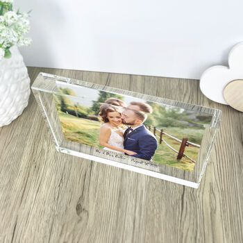 Personalised Freestanding Photo Giant Crystal Block 14cm X 19.5cm, 4 of 5