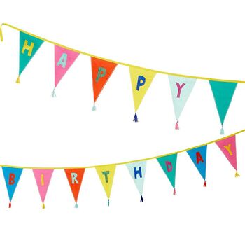 Colourful Happy Birthday Fabric Bunting, 3 of 4