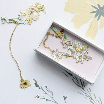 Engraved '30th Anniversary' Enamelled Flower Bookmark, 3 of 8