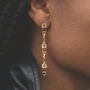 Jet Safety Pin Drop Earrings, thumbnail 1 of 7