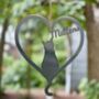 Personalised Cat Silhouette Steel Heart, thumbnail 2 of 5