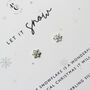 Sterling Silver Christmas Snow Flake Stud Earrings, thumbnail 3 of 5