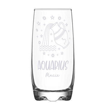 Personalised Engraved Star Sign Hi Ball Glass, 8 of 12