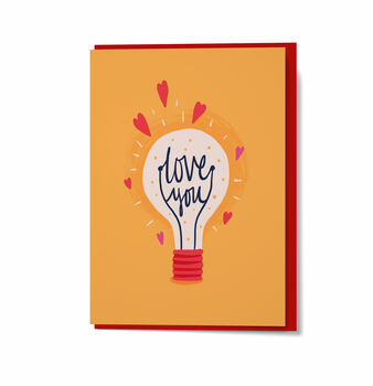 Love You Light Bulb Valentine's Card, 3 of 4