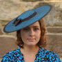 Modern Boater Hat In Black And Turquoise 'Allegra', thumbnail 1 of 12