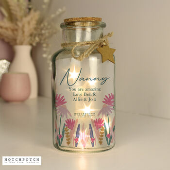 Personalised Wild Flower LED Glass Jar For Mother's Day, 2 of 4