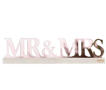 Personalised Rose Gold Mr And Mrs Sign, 3 of 4
