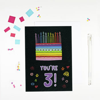 Children's Rainbow Cake Birthday Cards, 4 of 11