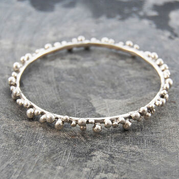 Bubble Sterling Silver Contemporary Bangle, 2 of 3