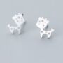 Sterling Silver Deer Stud Earrings, thumbnail 2 of 4