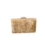 Evening Box Clutch Sustainable Golden Velvet Handbag, thumbnail 6 of 6