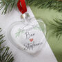 Christmas Mistletoe Flat Heart Bauble For Couples, thumbnail 11 of 11