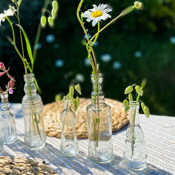 Set Of Six Glass Bottle Vases With Cork Stoppers, 3 of 8