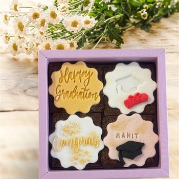 Graduation Personalised Belgiam Chocolate Brownie Gift, 3 of 7