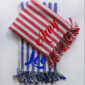 Personalised Beach Towel And Carrier Strap, 4 of 11
