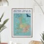 Hiking Trails Of England And Wales Map Art Print, thumbnail 3 of 7