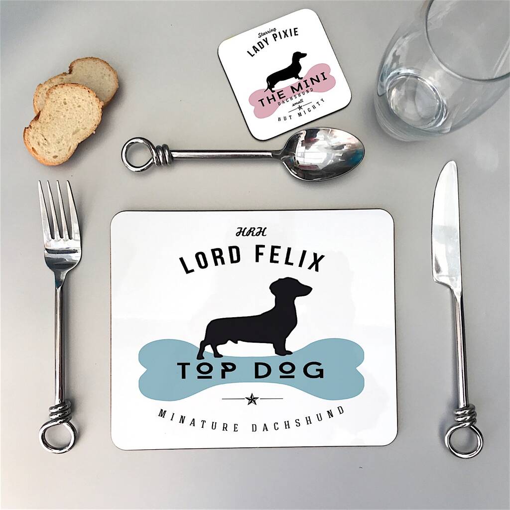 Personalised Dog Breed Placemat 25 Breeds Available By lovehart