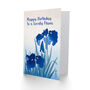 Elegant Iris Flower Floral Blooms Nana Birthday Card, thumbnail 2 of 5