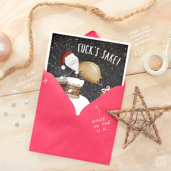 Presents Sack Funny Santa Christmas Card Rude Cheeky, 2 of 4