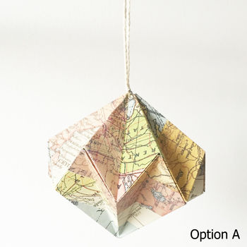 Globetrotter Origami Diamond Ornament Maps, 2 of 6
