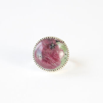 Ruby Zoisite Gemstone Ring Set In Sterling Silver, 4 of 6