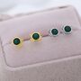 Emerald Green Cz Cat Stud Earrings Sterling Silver, thumbnail 5 of 11