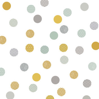 Mustard And Mint Polka Dot Wall Stickers, 2 of 5