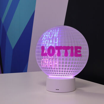 Personalised Disco Ball LED Light, 3 of 12