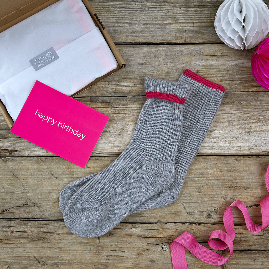 Letterbox Gift Cashmere Bed Socks By Cove