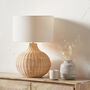 Natural Rattan Table Lamp Complete With Linen Shade, thumbnail 1 of 7