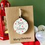 Personalised Nannie Christmas Card Bauble Decoration, thumbnail 1 of 2