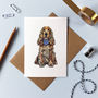 Cocker Spaniel In A Neck Tie Greetings Card, thumbnail 1 of 2