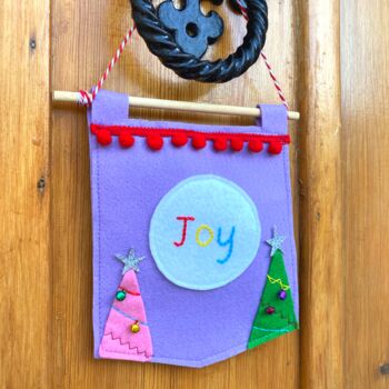 Purple Joy Christmas Banner/Pendant, 7 of 10