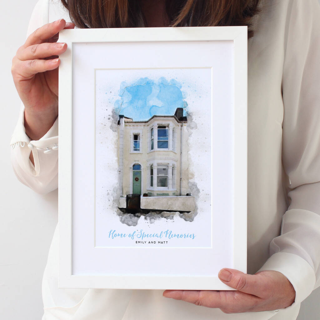 Personalised Watercolour New Home Framed Print, 1 of 12