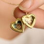 Tiny Small Heart Miniature Personalised Locket Necklace, thumbnail 1 of 12