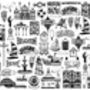 Brighton Illustrated Black And White Greeting Card, thumbnail 4 of 6