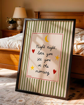Night Night, Love You Nursery Print, 3 of 11