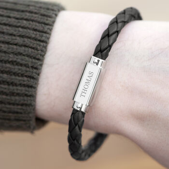 Personalised Luxury Men's Leather Bracelet, 5 of 12